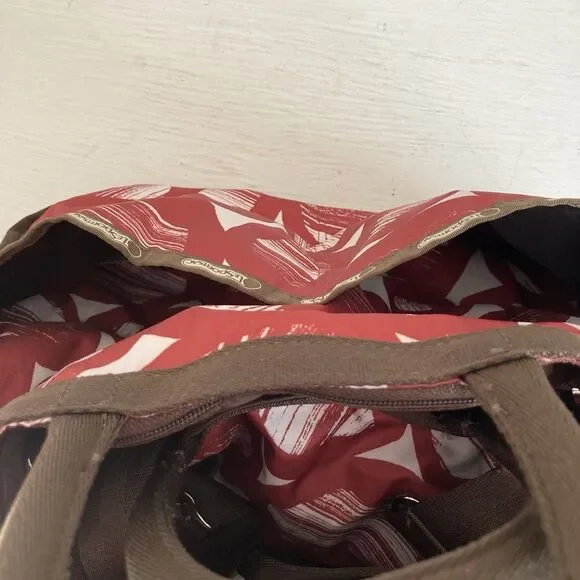 LeSportsac Liz Baby Diaper Bag Tote Large Pockets Rust Brown Utility Carry All - Picture 6 of 9